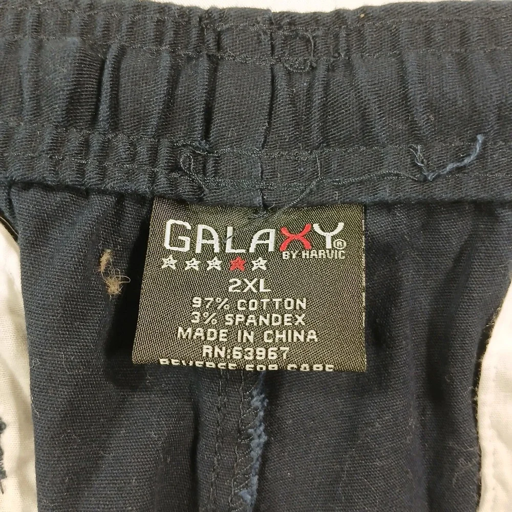 GALAXY Slim Fit Cargo Jogger Pants Mens 2XL XXL‎ Navy Blue $58 NEW